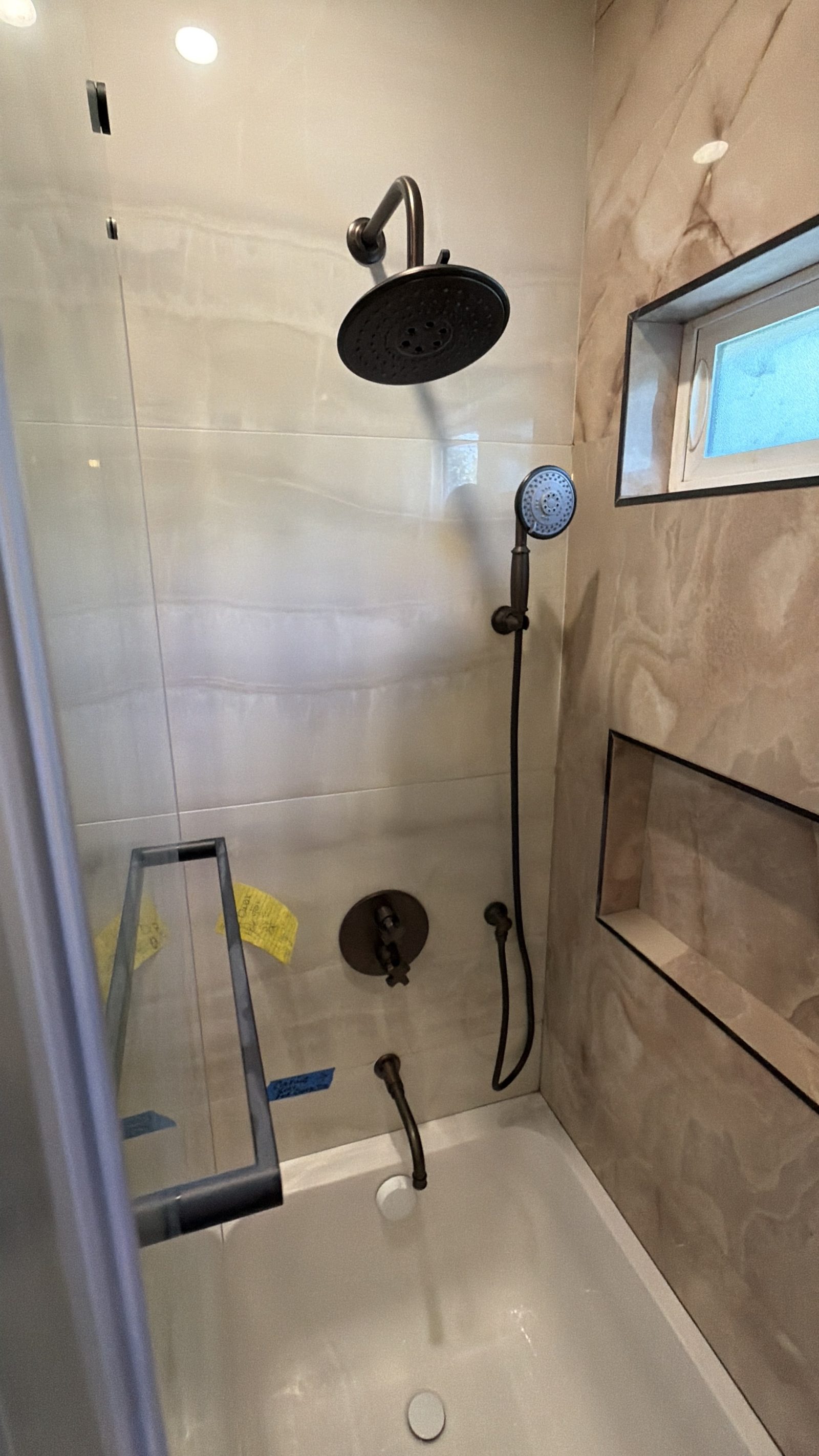 Bathroom tile and plumbing coordination remodel Simi Valley
